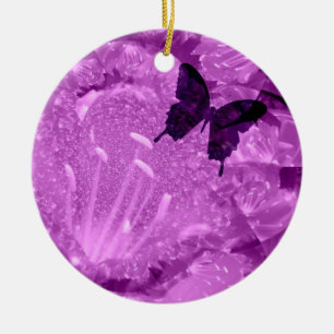 Lavender Floral Ceramic Keepsake Tree Decoration