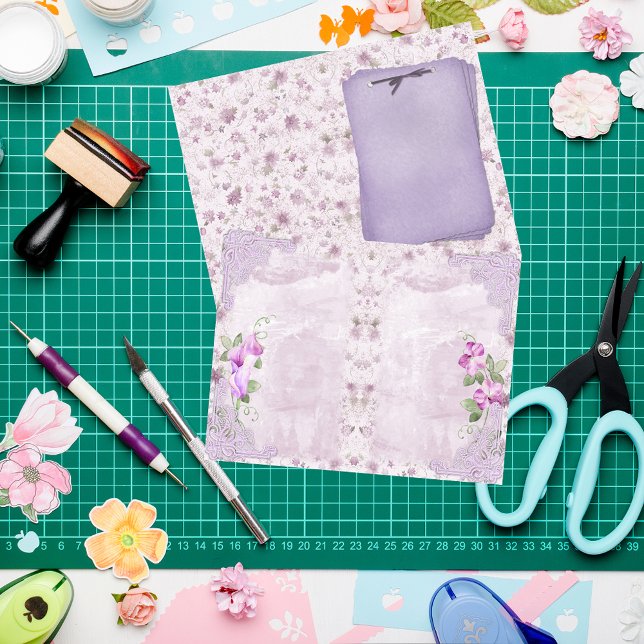 Lavender Floral Countr Chic Scrapbook Journal Page (Creator Uploaded)