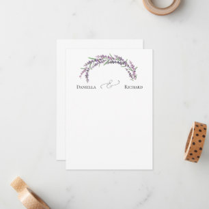 Lavender Floral Couple Names Ampersand Thank You C Card