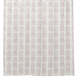 Lavender Floral Damask Pattern Shower Curtain