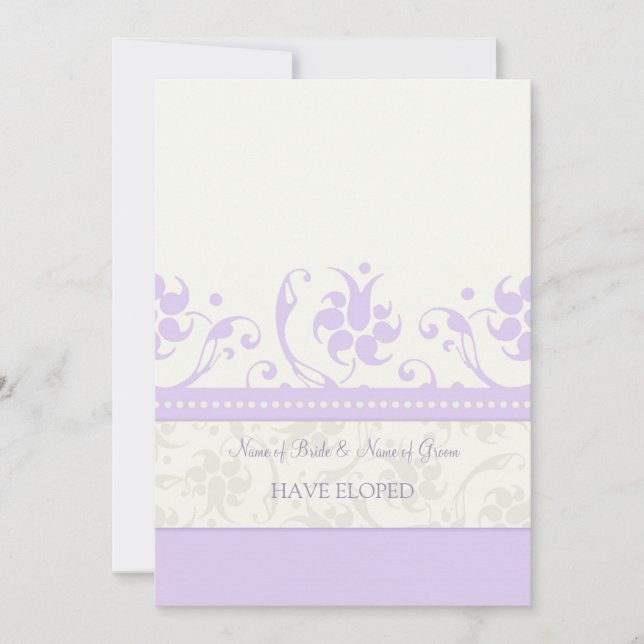 Lavender Floral Elopement Announcement Cards (Front)