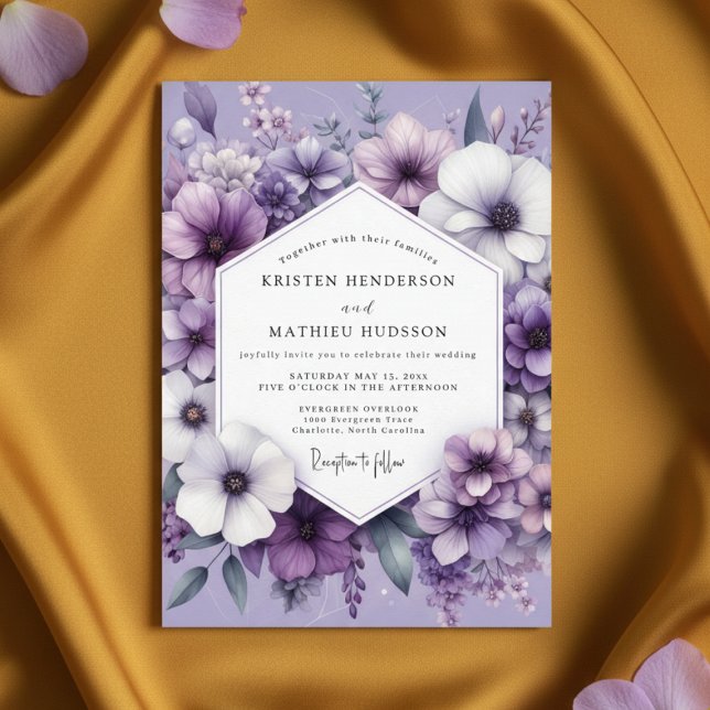 Lavender Floral Ethereal Wedding Invitation (Creator Uploaded)