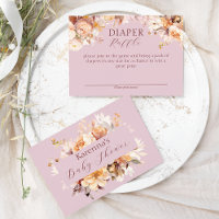 Lavender Floral Fall Baby Shower Diaper Raffle