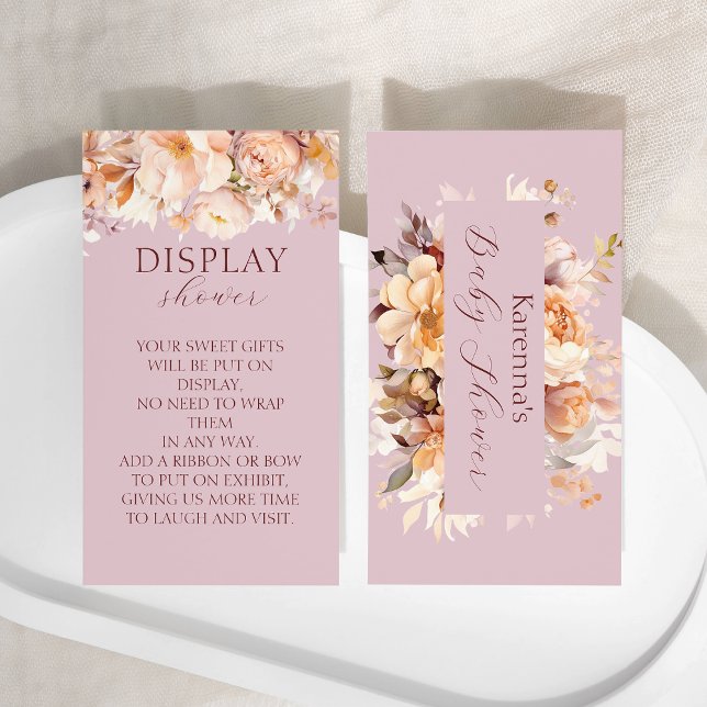 Lavender Floral Fall Baby Shower Display Shower Enclosure Card (Creator Uploaded)