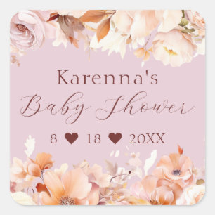 Lavender Floral Fall Baby Shower Envelope Seal