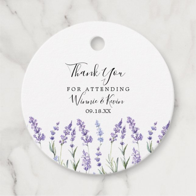 Lavender Floral Favour Tags (Front)