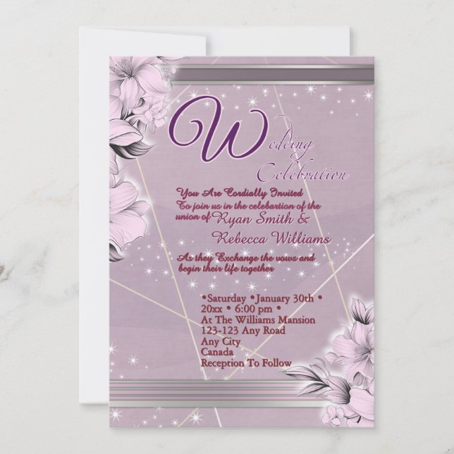  Lavender Floral Flat Card (Front)