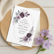 Lavender Floral Frame Wedding Invitation
