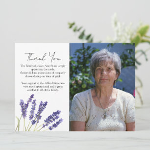 Lavender Floral Funeral Death Thank you  Invitation