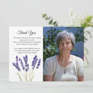 Lavender Floral Funeral Death Thank you  Invitation