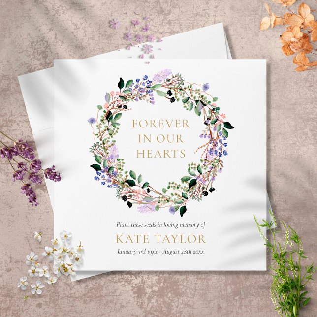 Lavender Floral Funeral Memorial Seed Packet Envelope (Creator Uploaded)