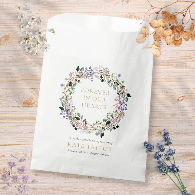 Lavender Floral Funeral Memorial Seed Packet Favour Bags (Creator Uploaded)