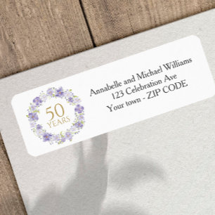Lavender Floral Garland 50th Wedding address