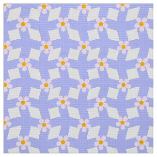 Lavender Floral Geometric Fabric by Yard
