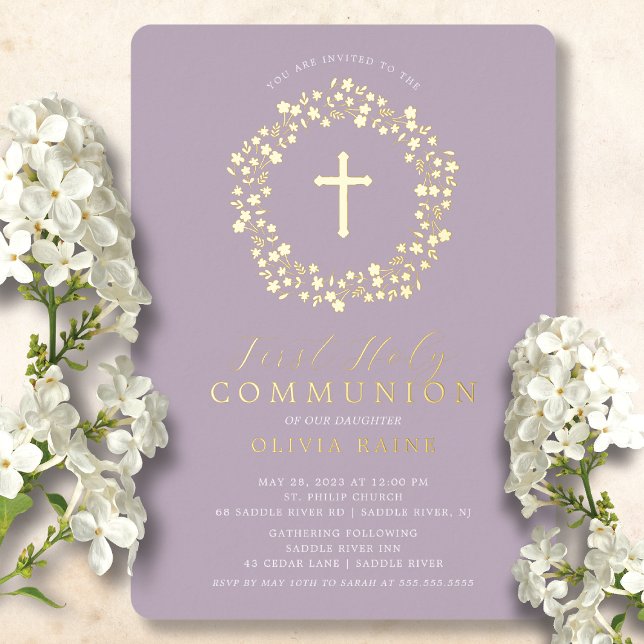 Lavender Floral Girls First Communion (Creator Uploaded)