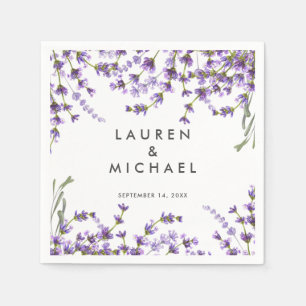 lavender floral greenery wedding napkins