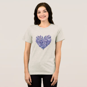 Lavender Floral Heart Tri-Blend Shirt