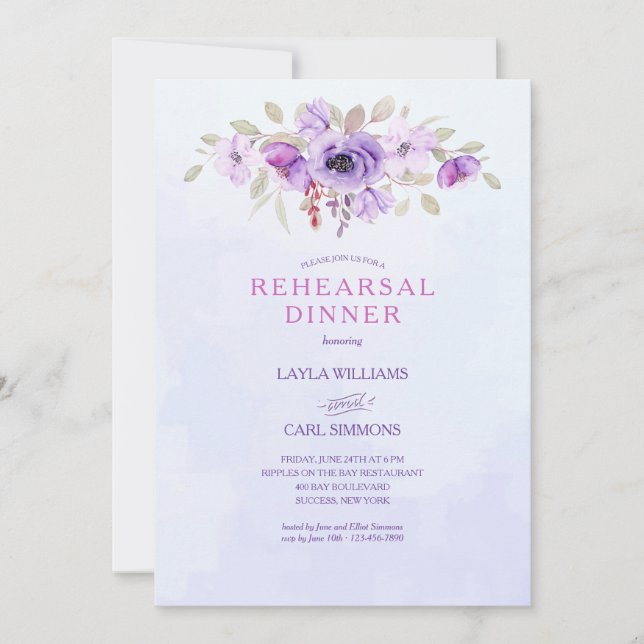 Lavender Floral Invitation (Front)