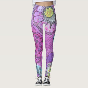 Lavender Floral Leggings