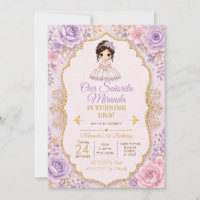 Lavender Floral Mi Bautizo First Birthday