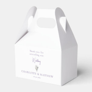 Lavender Floral Personalised Names Wedding Favour Box