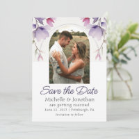 Lavender Floral Photo Bible Verse Wedding