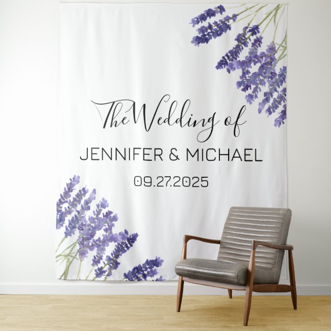 Lavender Floral Purple Flowers Wedding Tapestry (In Situ)