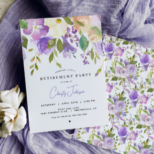 Lavender Floral Retirement Party Invitation