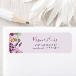 Lavender Floral Return Address Label