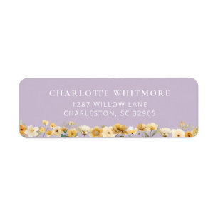 Lavender Floral Return Address Label