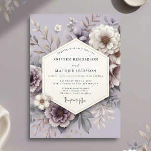 Lavender Floral Romance Wedding Invitation