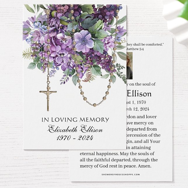 Lavender Floral Rosary  Funeral Memorial Prayer  (Creator Uploaded)