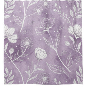 Lavender Floral Shower Curtain – Elegant Botanical