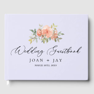 Lavender Floral Sophisticated Elegant Guest Book