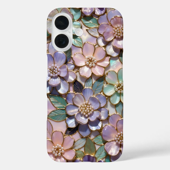 Lavender Floral Stained Glass Phone Case Cute (Back)