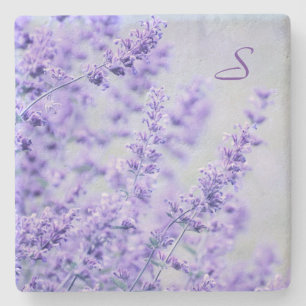 Lavender Floral Stone Coaster