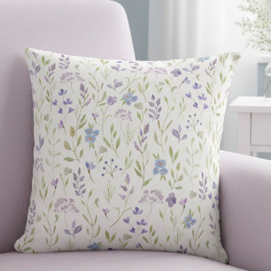 Lavender Floral Throw Pillow