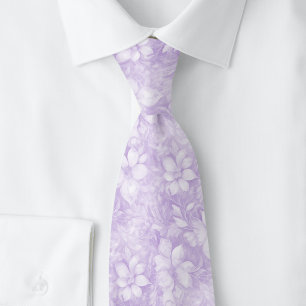 Lavender Floral Tie