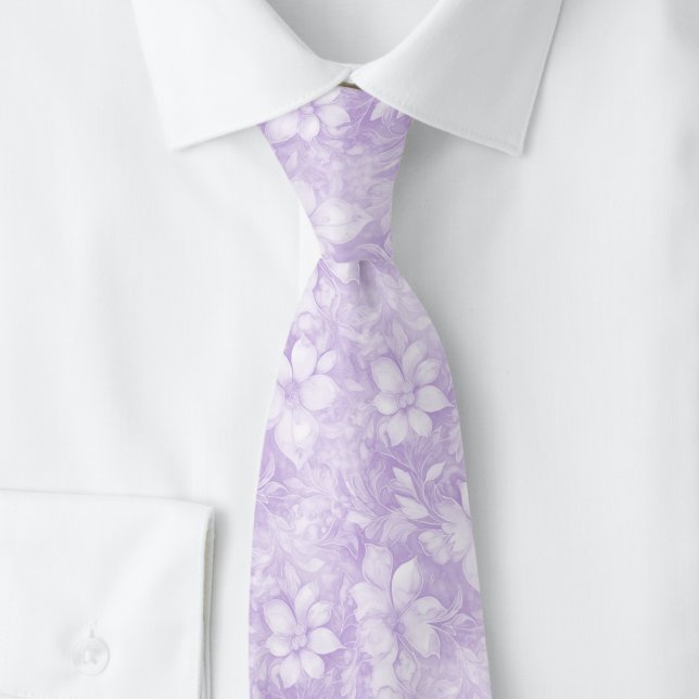 Lavender Floral Tie (Creator Uploaded)