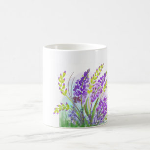 Lavender Floral Watercolor Mug Botanical Lavende