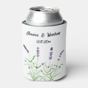 Lavender floral Watercolor Nature Unique Weddings Can Cooler