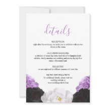 Lavender Floral Wedding Details Card