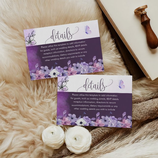 Lavender Floral Wedding Details Insert (Creator Uploaded)