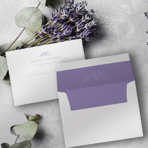 Lavender Floral Wedding Envelope