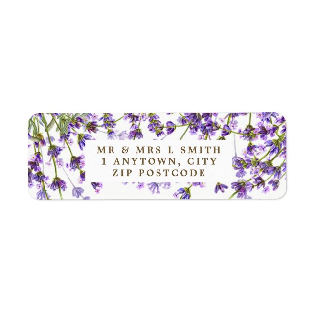lavender floral wedding etc return address label (Front)