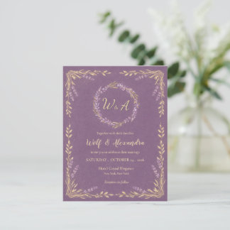 Lavender Floral Wedding Invitation