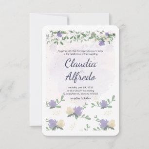 Lavender floral Wedding Invitation