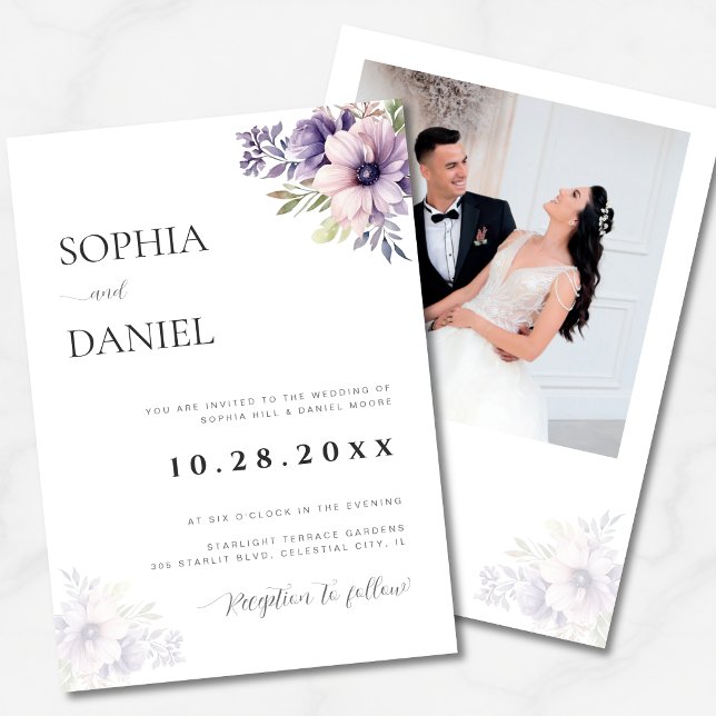 Lavender Floral Wedding Invitation | Elegant  (Creator Uploaded)