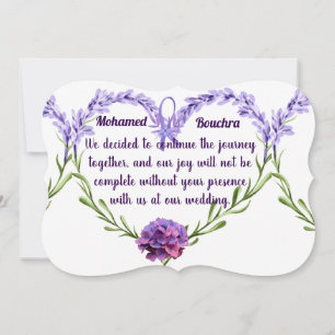 Lavender Floral Wedding Invitation – Elegant Heart