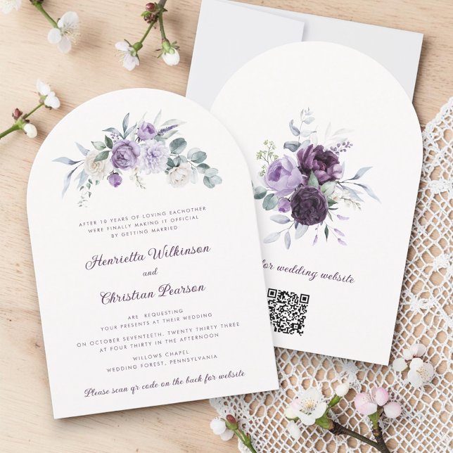 Lavender Floral Wedding Invite QR Website (Creator Uploaded)